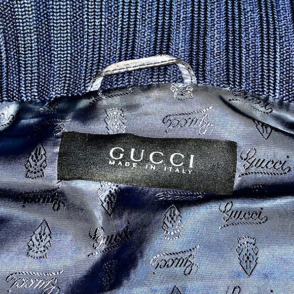 Authentic Gucci 04 AW Tom Ford Blue Madonna Leather Bomber Jacket - Picture 12 of 15